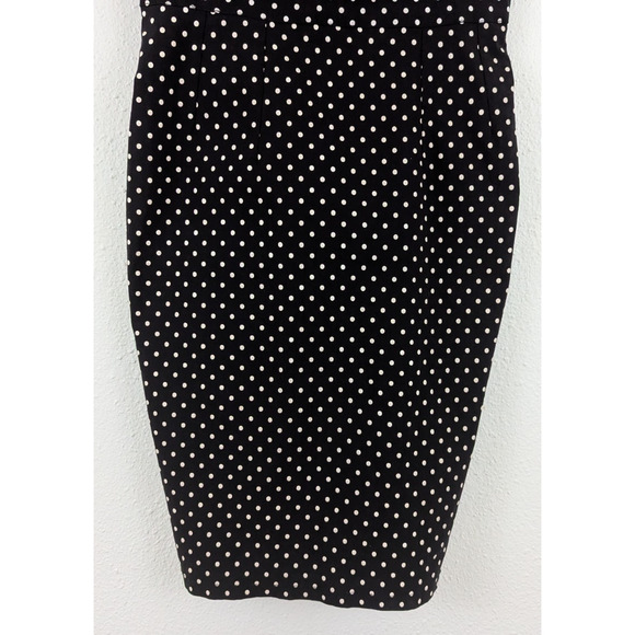 Hell Bunny sz XL Vixen Pin Up Retro Dress bodycon black & polka dots 1365 - Picture 3 of 7